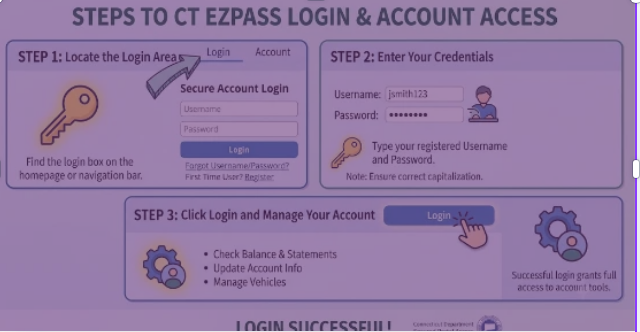 Steps to EZ Pass CT Login