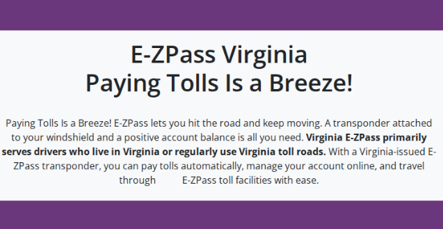 EZPass VA Login: Reach and Use Your Account