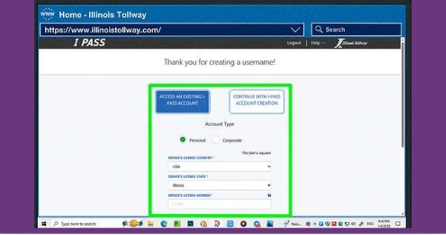 EZPass Illinois Account Login Steps