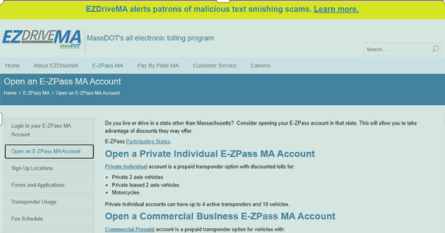 EZDriveMA Website